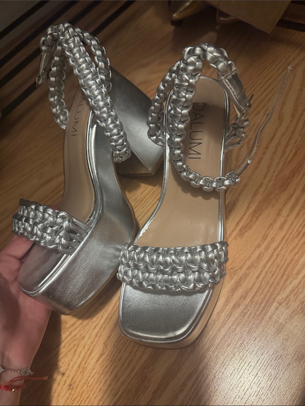 Brazilian brand Silver Braided Platform Sandals